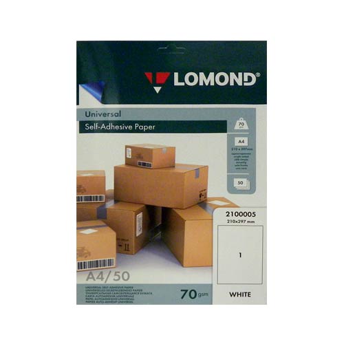 Адресные наклейки   1-дел A4, 50л (297*210) Lomond