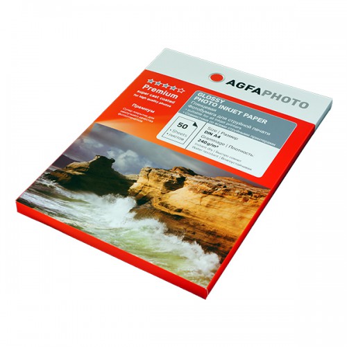 Фотобумага для струйной печати глянцевая А4,240 г/м2, 50л,цв.пакет AGFA