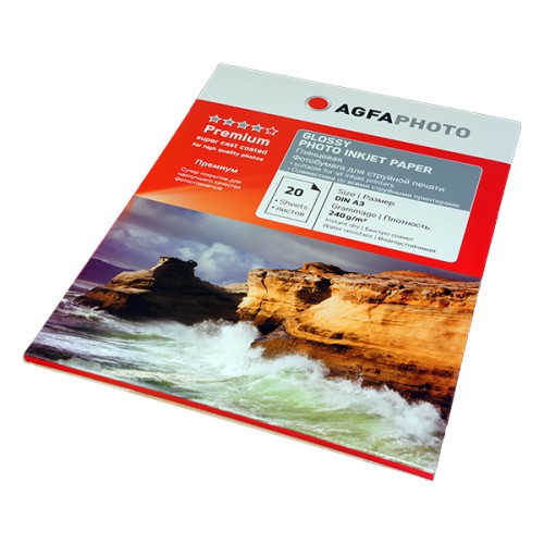 Фотобумага для струйной печати глянцевая А3,240 г/м2, 20л, AGFA